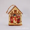 Decoração de Árvore de Natal LED Lâmpada Diodo Emissor de Luz Proteção Ambiental Pingente de Madeira Papai Noel Desenho Animado Decoração de Casa