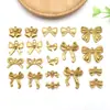 Kit de Materiales para Joyería DIY Colgante de Acero Inoxidable Dorado con Lazo Estilo Lujo de Nicho - Collar Pendientes Pulsera