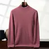Nuevo Suéter de Cachemira 100% Puro para Hombre Otoño e Invierno Espesado Casual de Negocios Holgado Tejido Suéter Básico
