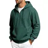 Sudadera con capucha de punto gofrado para hombre, diseño transfronterizo para primavera y otoño, con media cremallera, capucha con cordón, corte holgado, bolsillo tipo canguro, estilo masculino