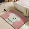 Alfombrilla Absorbente para Pies de Baño con Estampado de Dibujos Animados, Esterilla Antideslizante Tejida de Cáñamo Sali, Alfombrilla Impermeable para Suelo de Entrada del Hogar