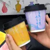 Celebridad de Internet Nueva Taza de Café Taza de Papel Desechable Película Láser Empaque para Té de Leche Bebidas Calientes y Frías con Tapa Logo Comercial Impreso