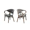 Silla de comedor exterior, taburete de patio, silla individual, silla de jardín de ratán de ocio para exteriores, silla de balcón exterior para cafetería y tienda de té con leche