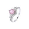 Damila s925 prata esterlina quadrado flor de gelo anel de corte das mulheres all-match luz de luxo high-end rodada anel de gota de água atacado