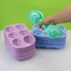 Molde de silicona para pastel de 6 eslabones en forma de rosa