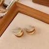 Pendientes de Chica de Hardware Femeninos Franceses Vintage Marrones Simples de Moda Pendientes Maillard para Mujeres