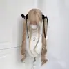 Peluca Xingcheng femenina Lolita japonesa jk diaria natural blanco dorado 80cm loli dulce cabello largo rizado peluca completa