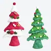 Adornos Navideños Transfronterizos Tela de Felpa Mini Árbol de Navidad Artificial Decoración de Ambiente de Escritorio Arreglo