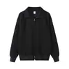 Moletom Cardigan de Algodão Puro com Gola Alta para Homens, Jaqueta Estilo Americano 350g com Zíper Duplo, Roupa de Exterior Esportiva, Jaqueta de Marca Casual Tendência