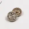Botón Metálico Estilo Chanel Perla Diamante Anillo Doble Botón Lana Gruesa Floral Traje Abrigo Cárdigan Chaqueta Hebilla Decorativa