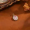 INS Estilo Coreano Exquisito Oval Ojo de Gato Chapado en Oro 18k Colgante para Mujer Moda Personalidad Simple Casual Versátil Colgante