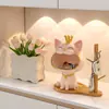 Gato da Sorte de Luxo Leve Decoração de Casa para Sala de Estar Armazenamento de Chaves na Entrada Gato com Coroa na Boca Decoração de Gato Armário de Sapatos na Entrada