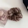 Goma para el pelo de felpa con estampado de cebra para otoño e invierno, Cuadrada y redonda mismo estilo, Suave y esponjosa goma para el pelo, Accesorio para el pelo de alta gama para moño