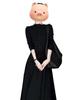 Vestido Negro de Alta Gama Estilo Francés para Mujer, Vestido Negro Corto Estilo Hepburn Adelgazante de Cintura Otoñal, Vestido Largo Elegante y Hermoso