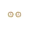 Pendientes de Perla y Diamante Estilo Fragante para Mujer Aguja de Plata s925 Pendientes de Moda Vintage Simples Elegantes Joyería Pequeña para Orejas