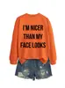 SOY MÁS AMABLE QUE MI SITIO INDEPENDIENTE DE AMAZON EBAY Sudadera de Moda Casual para Mujer Otoño e Invierno Camiseta Base