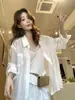 Liquidación, sin devoluciones ni cambios Verano 2026 Estilo Coreano Minimalista Versátil Holgado Adelgazante Casual Cuello Sol Protección Solar Camisa de Manga Larga