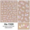 Redanco5D Embutido Popular Adesivo para Nail Art Concha Brilho Bronzeado Guirlanda Estéreo Adesivo para Unha He1520