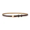 Cinturón Fino de Cuero Marrón Personalizado para Mujer, Accesorio Decorativo para Vestidos, Cinturón Versátil de Moda de Verano para Vestidos, Camisas y Pantalones, Accesorio para Ceñir la Cintura