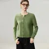 Estilo Old Money~ Nuevo Cárdigan de Cachemira Otoño/Invierno para Mujer Cuello Redondo Tejido de Trenzas Tejido Holgado Suéter Abrigo de Moda Grueso