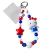 Cadena Creativa Hecha a Mano DIY Hello Kitty con Cuentas para Colgante de Celular, Llavero de Bolsa de Dibujos Animados, Accesorios de Colgante de Muñeca