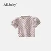 Ropa Infantil 2025 Verano Nuevos Productos Tops de Verano para Niñas Estilo Coreano Cómodos Algodón y Lino Mangas Abullonadas de Algodón Camisas de Manga Corta