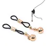 Productos para Adultos Qiaomei'Er Pinzas Eróticas para Pezones con Cascabeles Ropa de Cama Sm Accesorios de Coqueteo Pinzas para Pezones de Silicona Ajustables Incrustadas de Diamantes