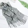 Cachecol Adulto Outono e Inverno Novo Estilo Coreano Tendência Moda Versátil Franja Cor Sólida Cachecol Masculino Quente Cachecol de Imitação de Caxemira