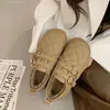 Sapatos Pelúcia Quentes Femininos 2025 Inverno Novos Sapatilhas Sola Macia Sapatos Pão Sapatos Gorro Mocassins Sapatos de Algodão para Neve
