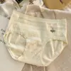 Pantaletas Lisas para Mujer Algodón Puro Flor Pequeña Amigables con la Piel Entrepierna de Algodón Puro Estilo Japonés Estudiante Sin Marca Transpirables Verano Pantaletas Triángulo