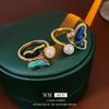 Anillo de perla de agua dulce con mariposa fritilaria de circón electrochapado en oro real, de lujo ligero y alta gama, para el dedo índice, joyería versátil al por mayor