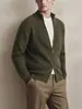 Nuevo suéter de punto para hombre con cuello alto de otoño, chaqueta cárdigan casual con cremallera, suéter acanalado de moda estilo coreano para hombre