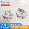 Conector Rectangular Transfronterizo He-06Mf Conector Industrial de Alta Resistencia Adaptador de Núcleo de Enchufe y Enchufe de Aviación Extraíble