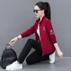 Cárdigan Pájaro Carpintero Traje Deportivo para Mujer Primavera y Otoño Nueva Moda Estilo Extranjero Rejuvenecedor Versátil Traje de Correr Conjunto de Tres Piezas