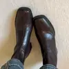 Botines Cortos para Mujer Chuyuji 2026 Nuevo Otoño Invierno Marrón Tacón Grueso Estilo Francés Ajustados al Tobillo Botas Martin Huizhou