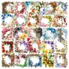 50 hojas de pegatinas PET con borde de plantas y flores, material fresco y exquisito, pegatinas para diario DIY de rosas y tulipanes