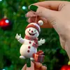 Decoración colgante de árbol de Navidad plano de acrílico transfronteriza, adornos colgantes de Papá Noel para el hogar y el coche