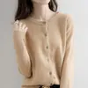 Suéter Cardigan de Punto para Mujer Otoño 2026 Cuello Redondo Suéter Corto de Lana Chaqueta para Mujer Venta al por Mayor Exportación