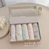 Roupa íntima feminina de Seda de Gelo sem costura, Forro Antibacteriano de Seda de Amora, Cintura Média, Leve, Respirável, Alta Elasticidade, Calcinha que abraça o quadril, Conjunto em Caixa de Presente