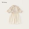 Frete Grátis Roupa Infantil Novo Estilo Chinês Conjunto Hanfu para Meninas Roupa Tang Infantil Primavera e Outono Roupa de Performance de Duas Peças Estilo Nacional para Menininhas
