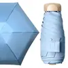 Paraguas Mini Plano Compacto y Portátil, Personalizado con Impresión de Logo, Regalo Souvenir, Paraguas con Recubrimiento Negro Protector Solar, Protección para Lluvia o Sol