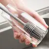 Escova de Copo de Silicone com Cabo Longo Escova de Limpeza para Copos Térmicos Domésticos Escova de Copo de Vidro com Cabo Longo Escova de Limpeza para Mamadeiras Cozinha
