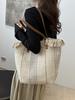 2024 Nueva Bolsa Tote de Lona para Viajero Moda Hombro de Gran Capacidad Borla Combinable Bolsa Tejida Bolsa de Lona