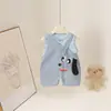 Conjunto Casual de Verano Nuevo Estilo sin Mangas para Niños, Mono de Dibujos Animados Lindo, Conjunto de Dos Piezas