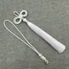Colgante Conmemorativo de Xiangfei con Nudo de la Paz + Borla de Doble Nudo de Oreja 12cm Borla Insignia Acrílica Colgante Decoración Hecha a Mano