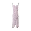Stock Listo, Inteligente y como Falda con Tirantes, Vestido Estampado de Gasa, Estilo Verano de Largo Medio
