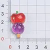 Brochetas de Fruta con Lentejuelas Creativas Hechas a Mano DIY Pegamento de Crema Resina Accesorios Pequeños Decoración para Zuecos Materiales al Por Mayor