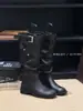 Hebilla de Cinturón de Chica Caliente Vintage Botas Largas Apiladas de Gamuza para Mujer 2025 Otoño Nuevo Estilo Circunferencia de Pantorrilla Grande Botas de Moda Retro Tendencia