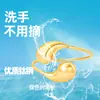 Pulsera de acero inoxidable hueca lisa con forma de gota de agua, la más vendida en Europa y América, de acero de titanio, color dorado y plateado, pulsera abierta con forma de coma