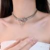 Collar y pulsera con hebilla de cinturón y borla de diamantes asimétricos, elegante y moderno, para mujer, diseño de nicho de lujo ligero, estilo hip hop, estilo europeo y americano, cadena de clavícula.